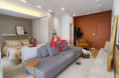 Apartamento com 1 dormitório à venda, 60 m² por r$ 1.000.000,00 - boqueirão - santos/sp