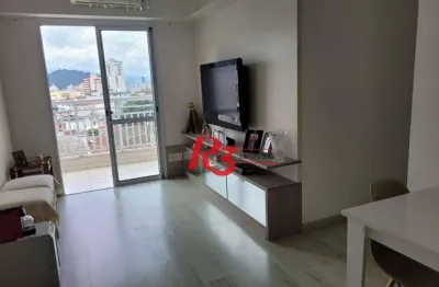 Apartamento com 2 dormitórios à venda, 64 m² por r$ 590.000,00 - marapé - santos/sp