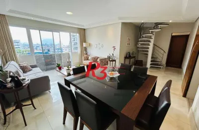 Cobertura com 3 dormitórios à venda, 258 m² por r$ 2.980.000,00 - boqueirão - santos/sp