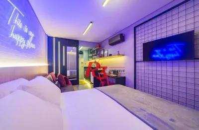 Kitnet com 1 dormitório à venda, 28 m² por r$ 375.000,00 - josé menino - santos/sp