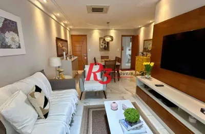 Apartamento com 3 dormitórios à venda, 103 m² por r$ 1.115.000,00 - embaré - santos/sp