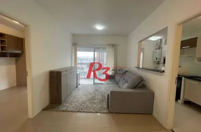 Apartamento com 1 dormitório para alugar, 57 m² por r$ 5.350,00/mês - gonzaga - santos/sp