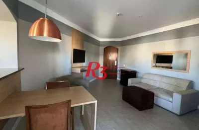 Flat com 1 dormitório para alugar, 48 m² por r$ 4.500,01/mês - gonzaga - santos/sp