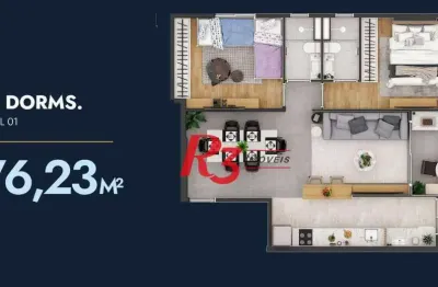 Apartamento com 2 dormitórios à venda, 76 m² por r$ 747.000 - itararé - são vicente/sp