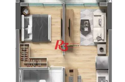 Studio à venda, 36 m² por r$ 320.232,00 - centro - são vicente/sp