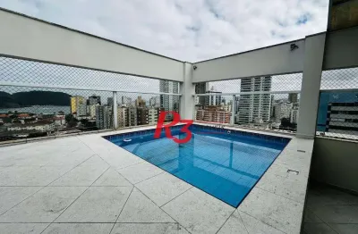 Cobertura com 3 dormitórios à venda, 202 m² por r$ 1.790.000,00 - ponta da praia - santos/sp