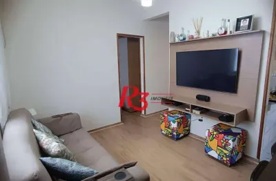 Apartamento com 2 dormitórios à venda, 59 m² por r$ 385.000,00 - embaré - santos/sp