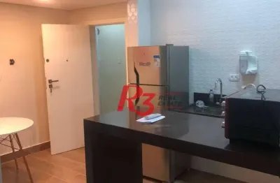 Kitnet com 1 dormitório para alugar, 25 m² por r$ 3.000,00/mês - gonzaga - santos/sp