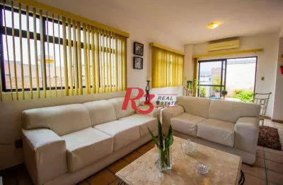 Apartamento com 4 dormitórios para alugar, 180 m² por r$ 4.500,00 - macuco - santos/sp