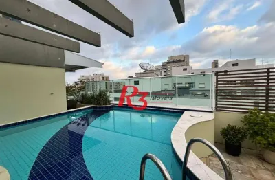 Cobertura com 4 dormitórios à venda, 300 m² por r$ 3.900.000,00 - gonzaga - santos/sp