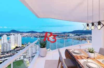 Apartamento com 3 dormitórios à venda, 227 m² por r$ 6.170.000,00 - ponta da praia - santos/sp