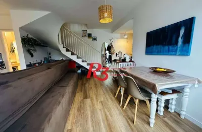 Apartamento com 2 dormitórios para alugar, 88 m² por r$ 6.500,00/mês - josé menino - santos/sp