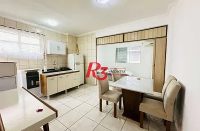 Studio com 1 dormitório, 42 m² - venda por r$ 325.000,00 ou aluguel por r$ 3.051,50/mês - embaré - santos/sp