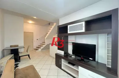 Apartamento duplex para alugar, 69 m² por r$ 4.800,00/mês - gonzaga - santos/sp