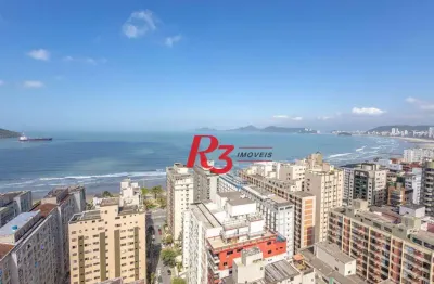 Apartamento com 3 suítes à venda, 150 m² - vista total para o mar no 25º andar - aparecida - santos/sp