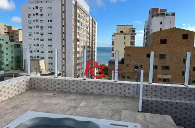Cobertura com 3 dormitórios à venda, 178 m² por r$ 1.800.000,00 - aparecida - santos/sp