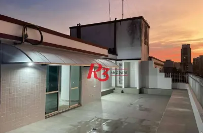 Cobertura com 3 dormitórios à venda, 276 m² por r$ 1.490.000,00 - boqueirão - santos/sp