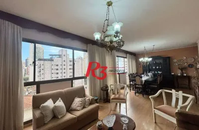 Apartamento com 3 dormitórios, 166 m² - venda por r$ 1.300.000,00 ou aluguel por r$ 10.000,00/mês - boqueirão - santos/sp