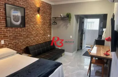 Kitnet com 1 dormitório à venda, 28 m² por r$ 375.000,00 - josé menino - santos/sp