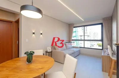 Apartamento com 1 dormitório à venda, 52 m² por r$ 663.300,00 - aparecida - santos/sp