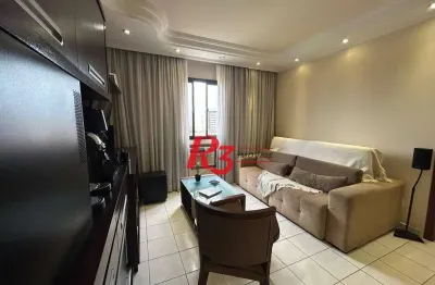 Apartamento com 2 dormitórios à venda, 77 m² por r$ 610.000,00 - embaré - santos/sp