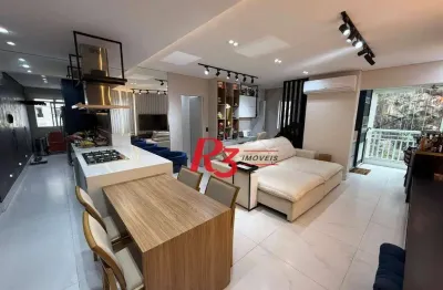 Apartamento com 2 dormitórios à venda, 85 m² por r$ 960.000,00 - marapé - santos/sp