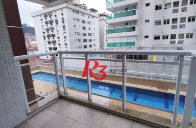 Apartamento com 2 dormitórios para alugar, 64 m² por r$ 4.500,00/mês - pompéia - santos/sp