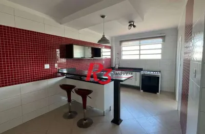 Apartamento com 2 dormitórios para alugar, 120 m² por r$ 5.500,00/mês - gonzaga - santos/sp