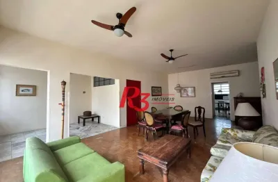 Apartamento com 3 dormitórios para alugar, 175 m² por r$ 6.000,00/mês - boqueirão - santos/sp