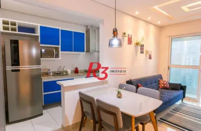 Apartamento com 1 dormitório à venda, 54 m² por r$ 735.000,00 - josé menino - santos/sp