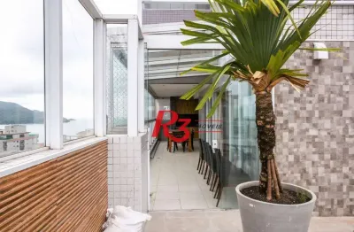 Apartamento duplex com 4 dormitórios para alugar, 290 m² por r$ 20.000,01/ano - embaré - santos/sp