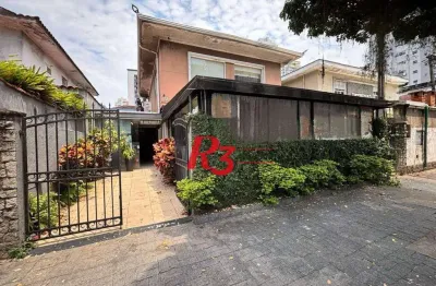 Casa com 3 dormitórios para alugar, 178 m² por r$ 12.000,00/mês - gonzaga - santos/sp