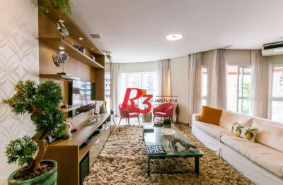 Apartamento para alugar, 204 m² por r$ 18.000,01/mês - gonzaga - santos/sp