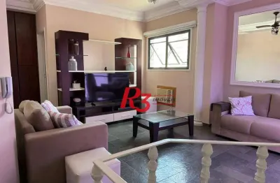 Cobertura com 1 dormitório à venda, 112 m² por r$ 960.000,00 - pompéia - santos/sp