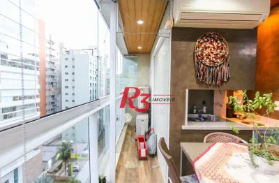 Apartamento com 3 dormitórios à venda, 243 m² por r$ 2.900.000,00 - gonzaga - santos/sp