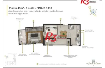Apartamento à venda, 45 m² por r$ 456.000,00 - marapé - santos/sp