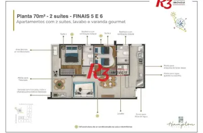 Apartamento à venda, 70 m² por r$ 711.061,30 - marapé - santos/sp