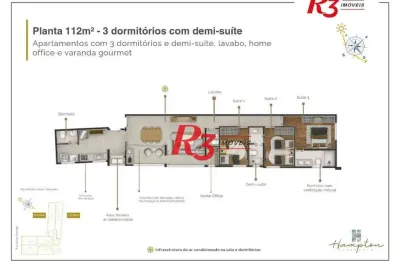 Apartamento à venda, 112 m² por r$ 1.288.000,00 - marapé - santos/sp