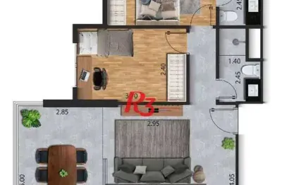 Apartamento com 2 dormitórios à venda, 70 m² por r$ 695.000,00 - josé menino - santos/sp