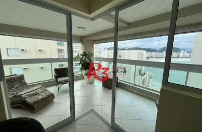 Apartamento com 3 dormitórios para alugar, 156 m² por r$ 10.000,00/mês - astúrias - praia - guarujá/sp