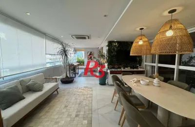 Apartamento garden com 3 dormitórios à venda, 170 m² por r$ 2.560.000,00 - boqueirão - santos/sp
