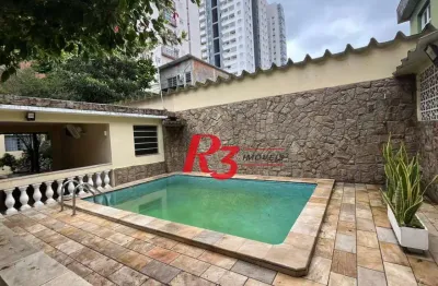 Casa com 4 dormitórios para alugar, 263 m² por r$ 15.000,00/mês - macuco - santos/sp