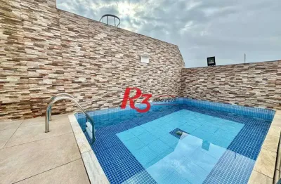 Cobertura com 3 dormitórios à venda, 170 m² por r$ 1.100.000,00 - campo grande - santos/sp