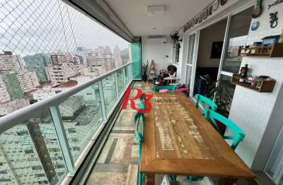 Apartamento com 3 dormitórios à venda, 136 m² por r$ 2.300.000,00 - pompéia - santos/sp