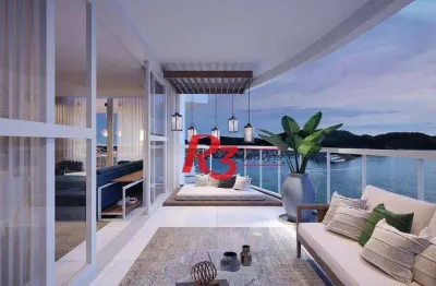 Apartamento com 3 suítes frente mar à venda, 227 m² por r$ 4.970.000 - ponta da praia - santos/sp
