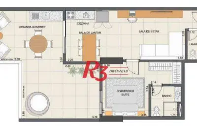 Apartamento garden com 1 dormitório à venda, 89 m² por r$ 850.000,00 - ponta da praia - santos/sp