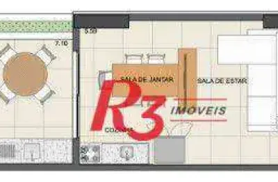 Apartamento garden com 1 dormitório à venda, 73 m² por r$ 820.000,00 - ponta da praia - santos/sp