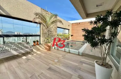 Cobertura com 4 dormitórios à venda, 478 m² por r$ 5.350.000,00 - vila rica - santos/sp