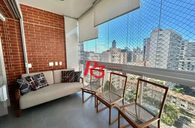 Apartamento com 2 dormitórios à venda, 100 m² por r$ 1.650.000,00 - boqueirão - santos/sp