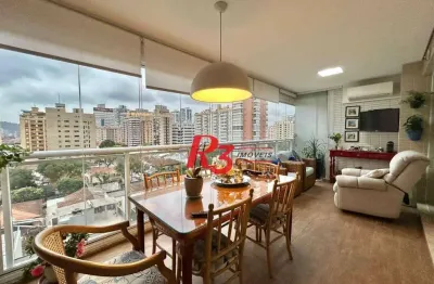 Apartamento com 3 dormitórios à venda, 181 m² por r$ 3.360.000,00 - gonzaga - santos/sp